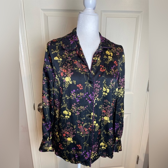 Anthro Pferdgarten Floral Black Button-Up Blouse - Picture 2 of 12